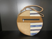 Load image into Gallery viewer, Canvas Stitched Suede Leather Circle Crossbody
