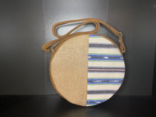 Load image into Gallery viewer, Canvas Stitched Suede Leather Circle Crossbody
